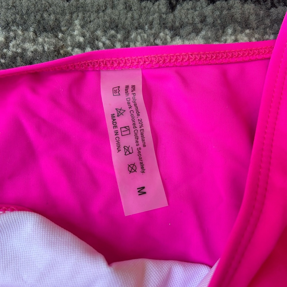 SHEIN Hot Pink Triangle High-Waisted Bikini - Picture 2 of 7